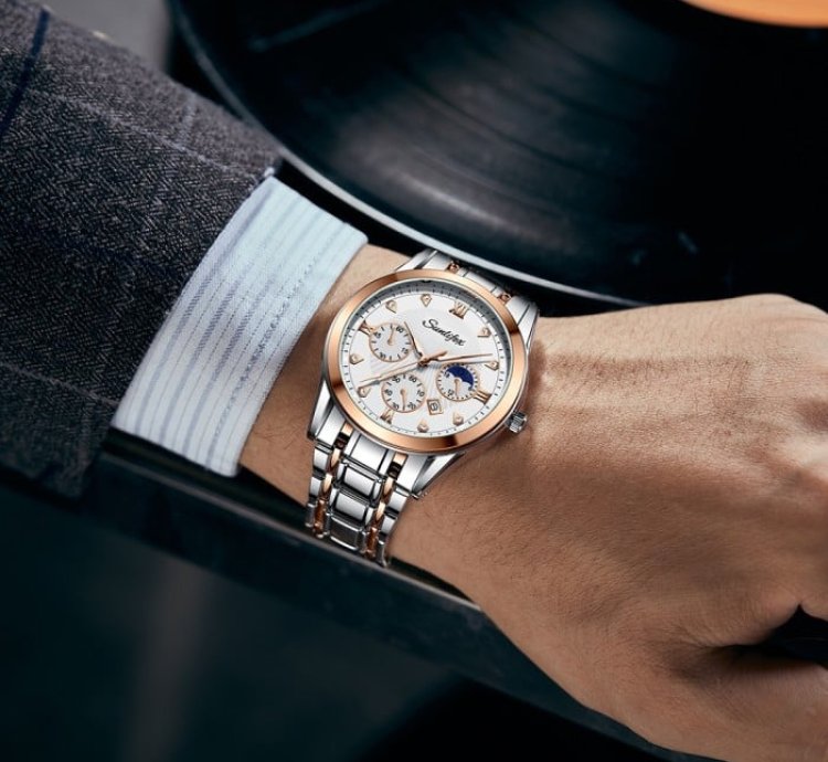 SUNLIFEX Original Luxury Stainless Steel Waterproof Men's Watches
