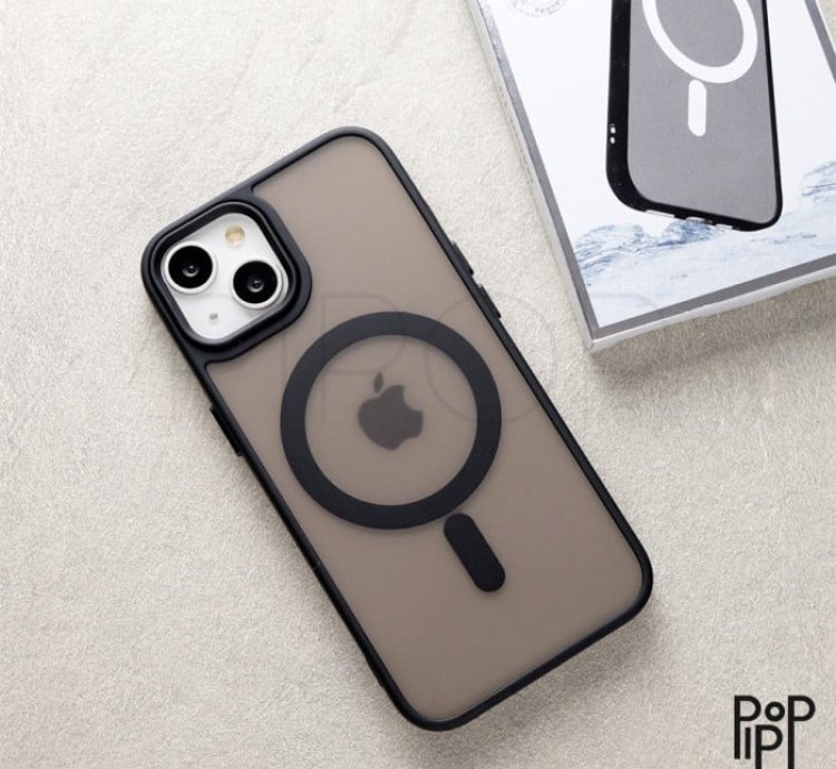 Black Armour Magsafe Matte Phone Case - BKMS-BLACK, IP 16 PLUS