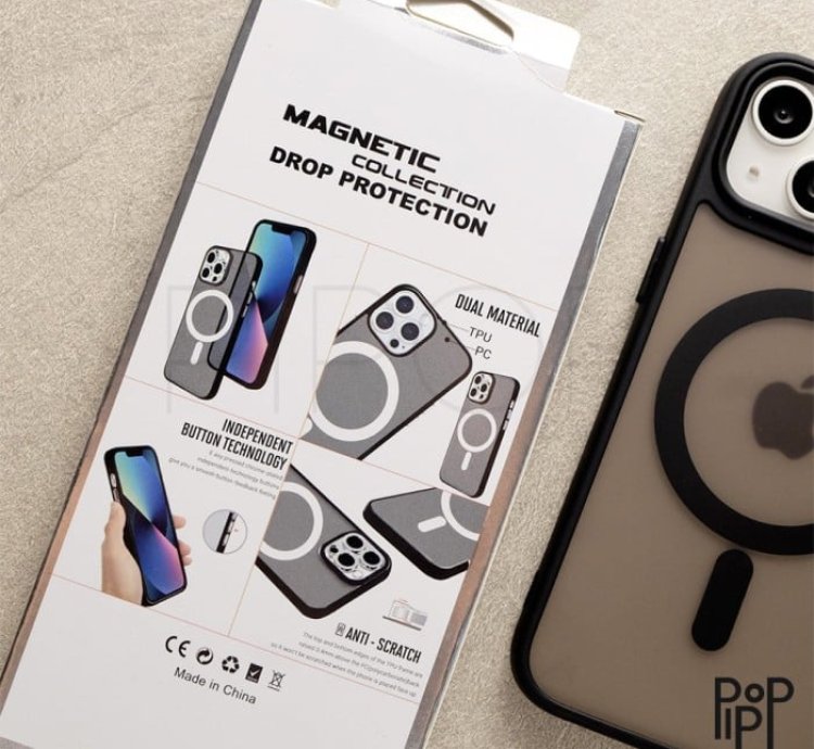 Black Armour Magsafe Matte Phone Case - BKMS-BLACK, IP 16 PLUS
