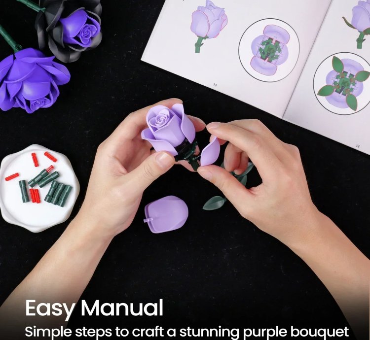 Purple Rose Botanical Building Block Set