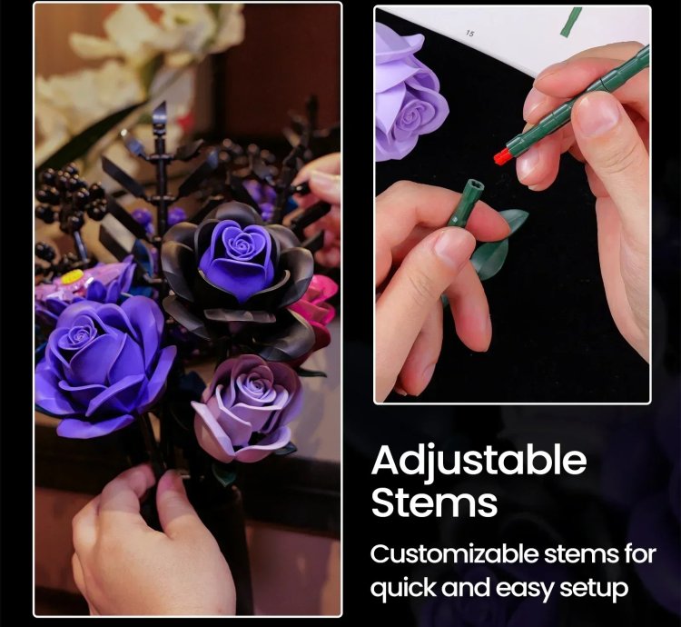 Purple Rose Botanical Building Block Set