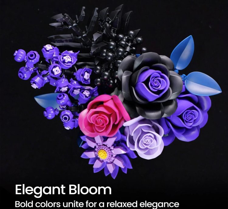 Purple Rose Botanical Building Block Set