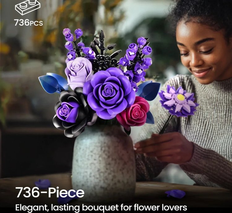 Purple Rose Botanical Building Block Set