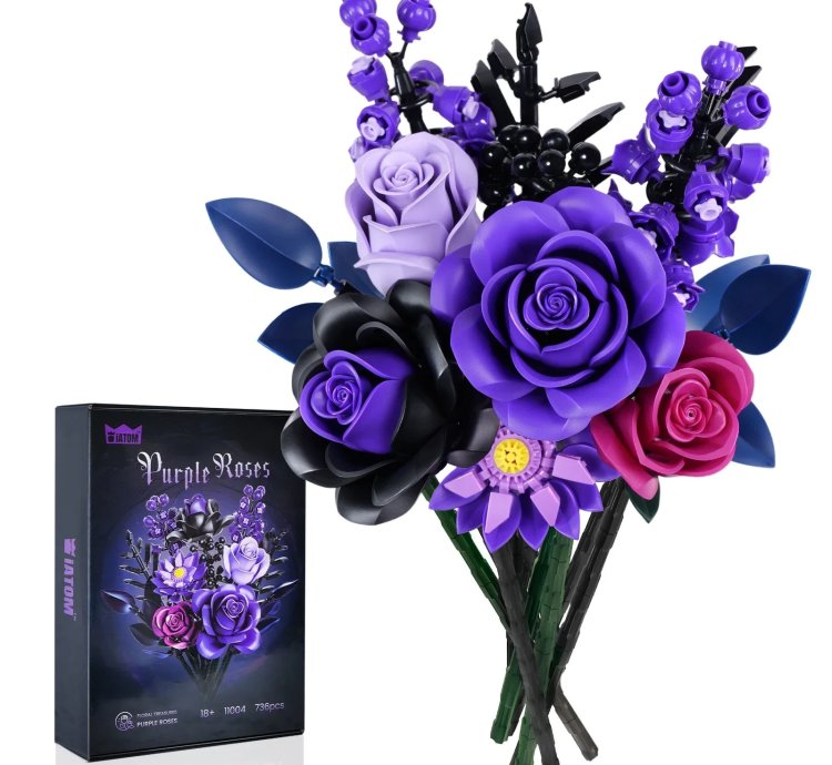 Purple Rose Botanical Building Block Set