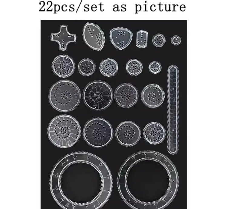 Funny Spirograph Drawing Toys Set Montessori Education Geometric Ruler