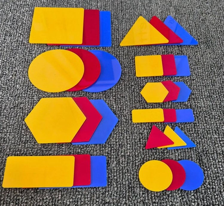 Montessori Math Didactic Materials Kids Translucent Geometric Shape