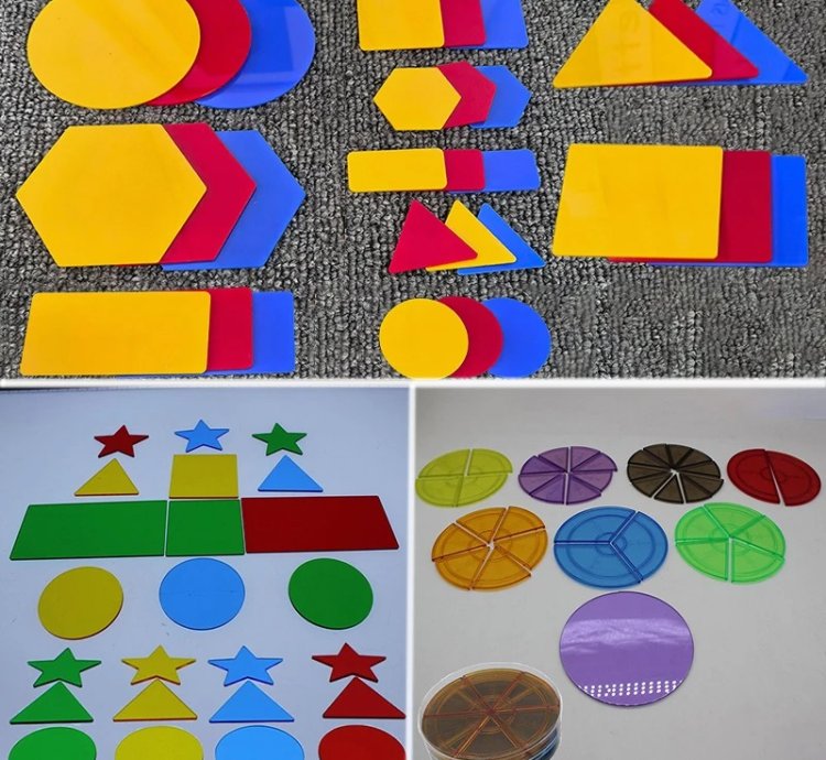 Montessori Math Didactic Materials Kids Translucent Geometric Shape