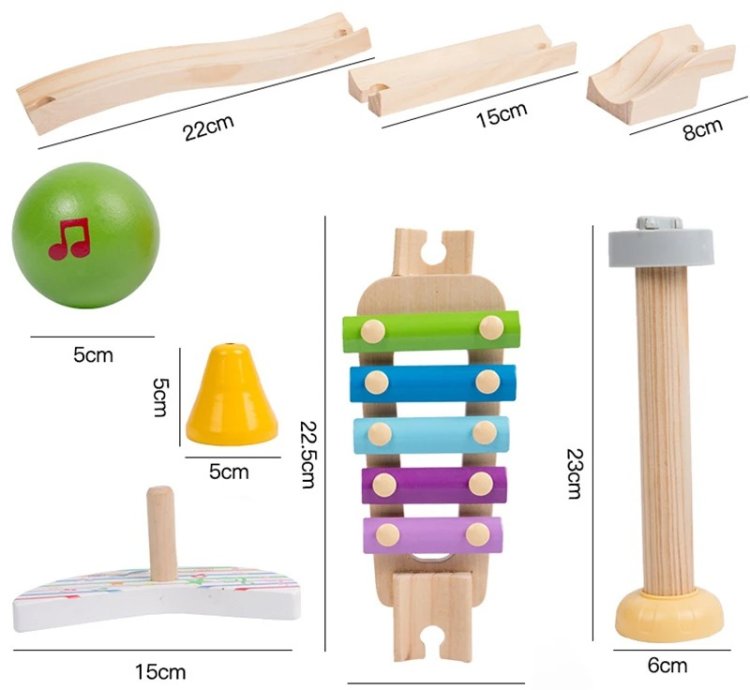 Children Music Tracking Ball Wooden Blocks Toys Montessorri Sensory Tracking Ball