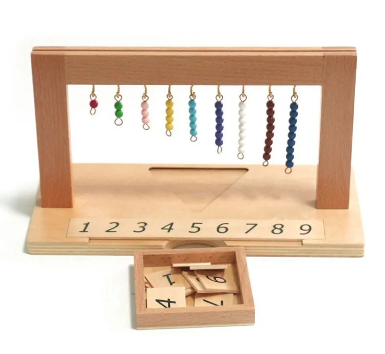 Montessori Mathematics Material Pearls Learning Toys Beaded Symbols Trays Decimal Educational