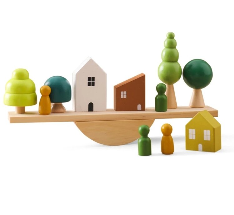 Montessori Sensory Toys Stacking Toys For Baby Forest Houses