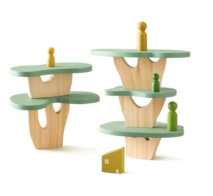 Montessori Sensory Toys Stacking Toys For Baby Forest Houses