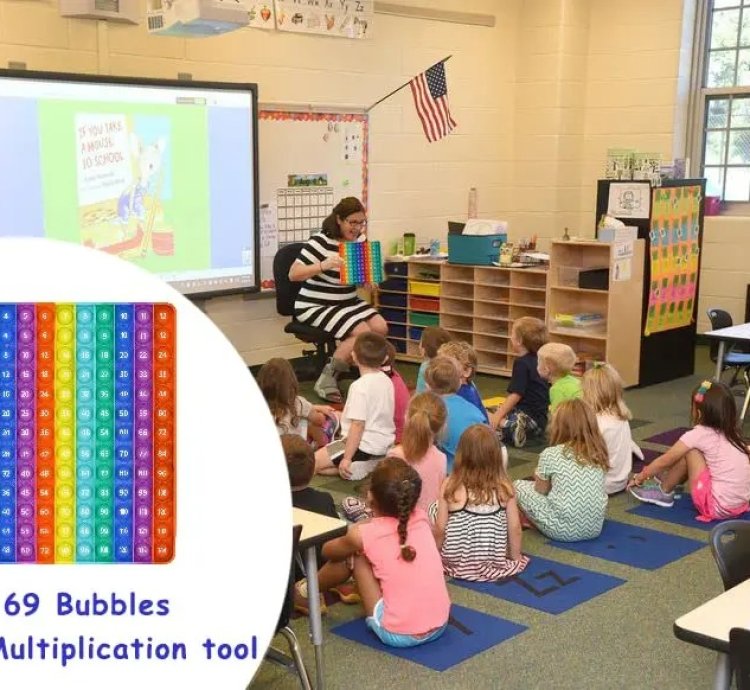 Digital Multiplication Table Montessori Push Bubble Kids Toy Arithmetic Teaching