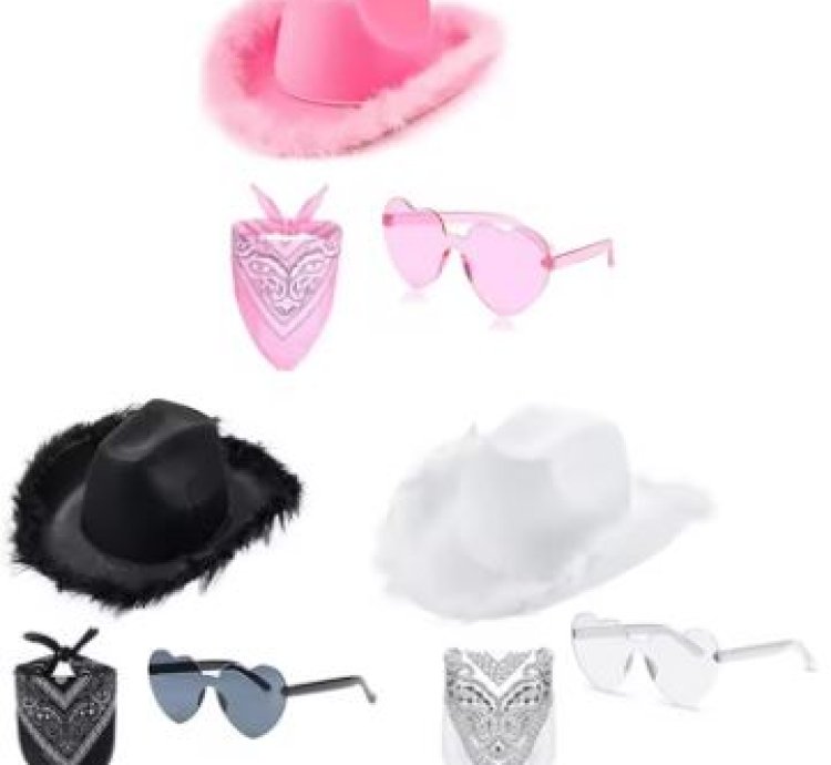 Cowboy Hat Glasses Bandana Set