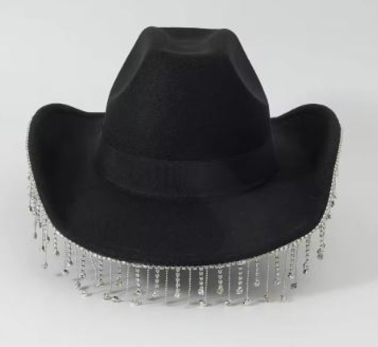 Rhinestone Fringe Western Cowboy Hat
