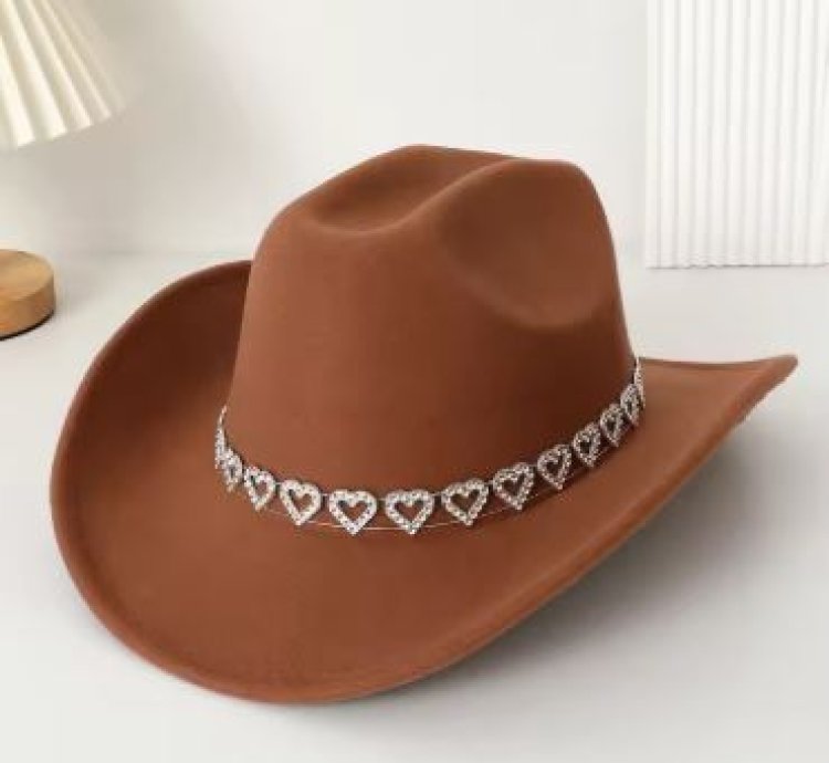 Rhinestone Necklace Decorated Cowboy Hats