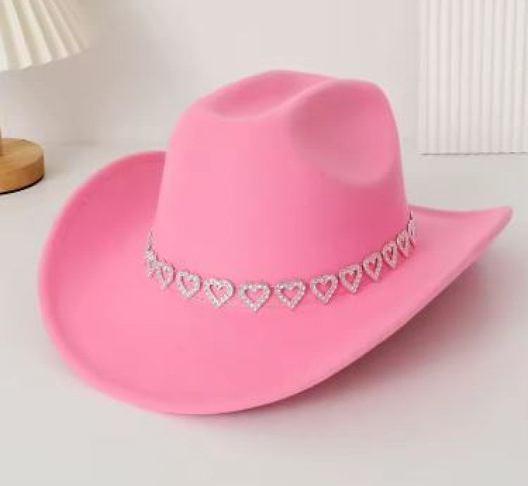 Rhinestone Necklace Decorated Cowboy Hats