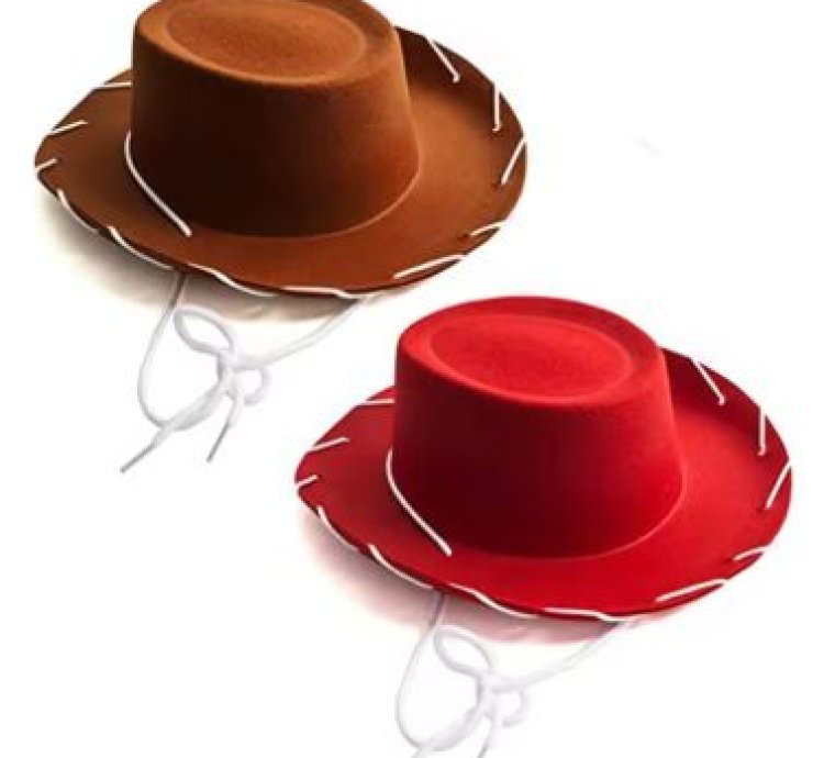 Brown Red Felt Cowboy Hat Western