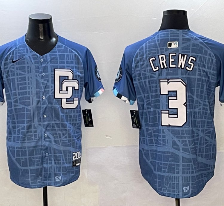 Washington Nationals Dylan Crews Blue 2025 City Connect Limited Jersey
