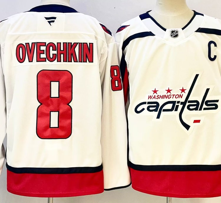 Washington Capitals Alexander Ovechkin White Away Premium Jersey