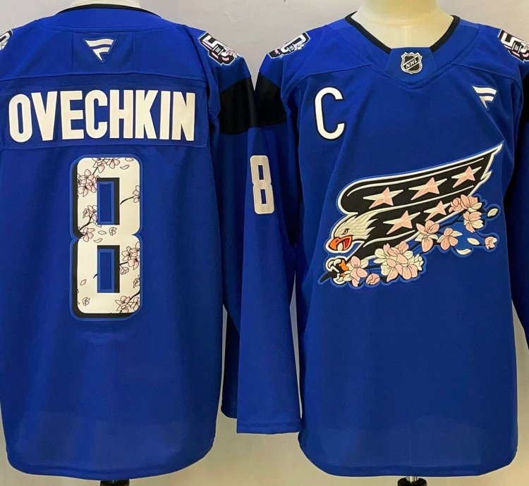 Washington Capitals Alexander Ovechkin Royal Cherry Blossom Jersey