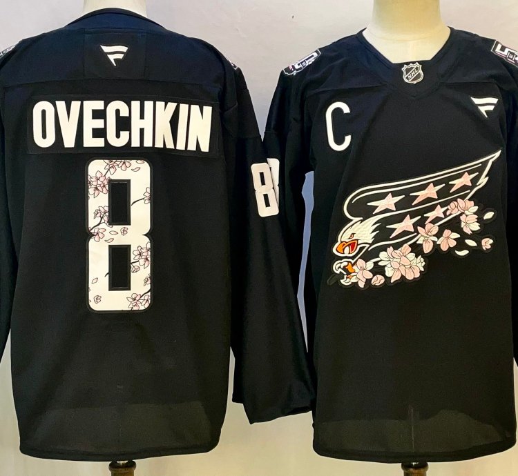 Washington Capitals Alexander Ovechkin Black Cherry Blossom Jersey