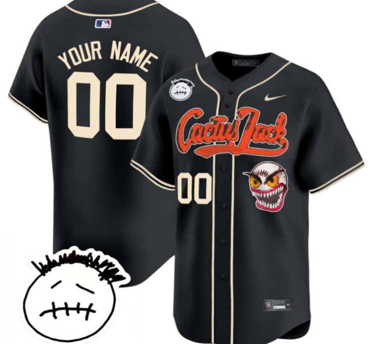 Custom Houston Astros Cactus Jersey Jack Patch V3 All Stitched Black