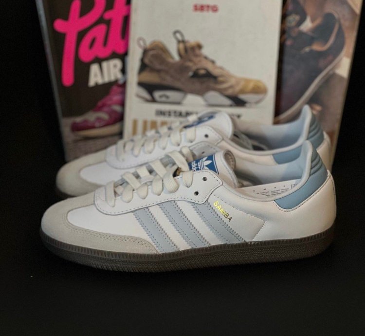 adidas shoes Samba OG White Halo Blue - ID2055