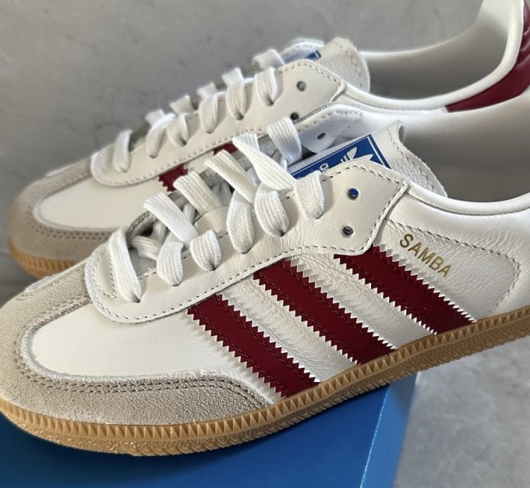 adidas Samba OG White Burgundy Gum - IF3813