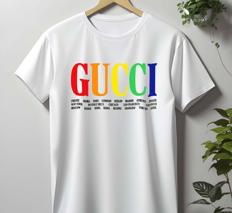 Gucci Colorful Logo Mens Shirt Size USA