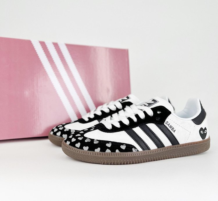 CDG Play x adidas OG Samba White Black