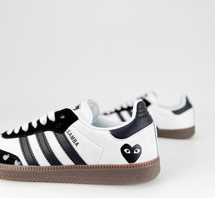 CDG Play x adidas OG Samba White Black