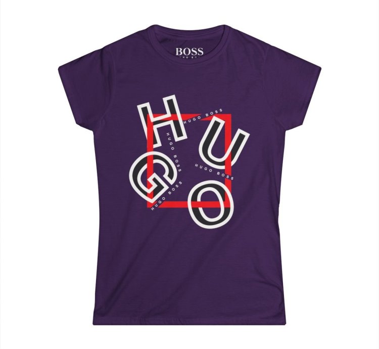 Hogo Boss Shirt Women's Softstyle Tee S to 2XL Purple