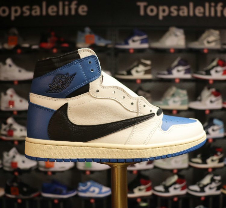 Fragment Design x Travis Scott x Air Jordan 1 Retro High 'Military Blue'