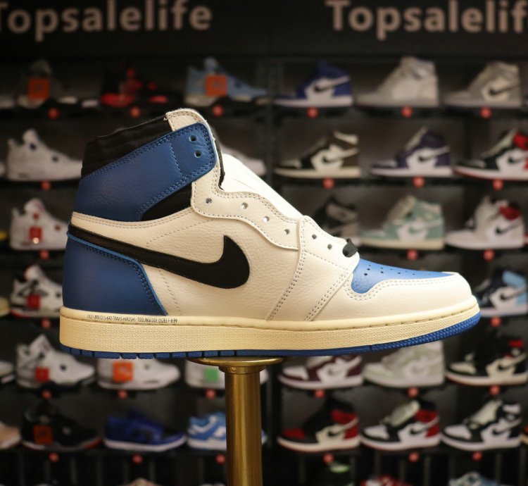 Fragment Design x Travis Scott x Air Jordan 1 Retro High 'Military Blue'
