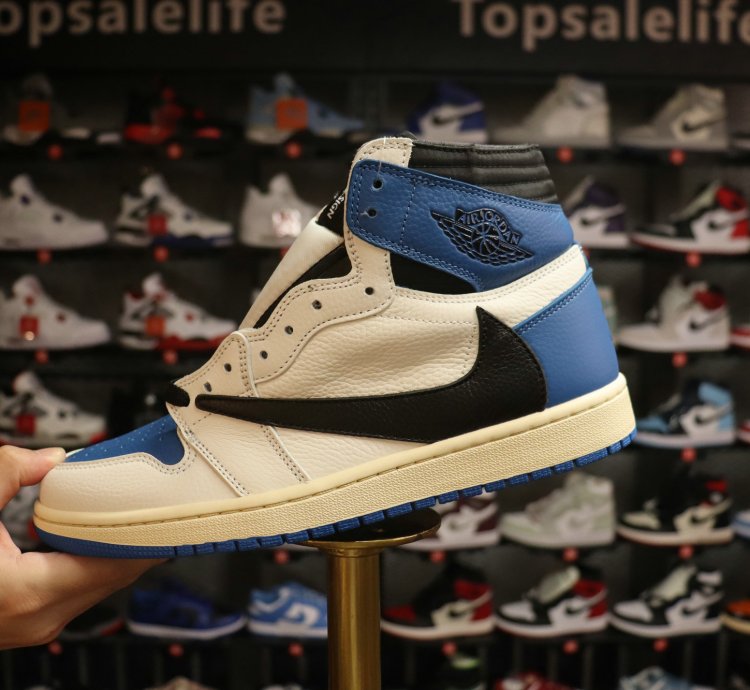 Fragment Design x Travis Scott x Air Jordan 1 Retro High 'Military Blue'