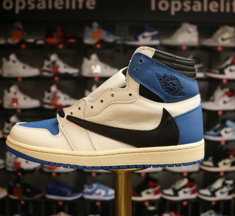 Fragment Design x Travis Scott x Air Jordan 1 Retro High 'Military Blue'