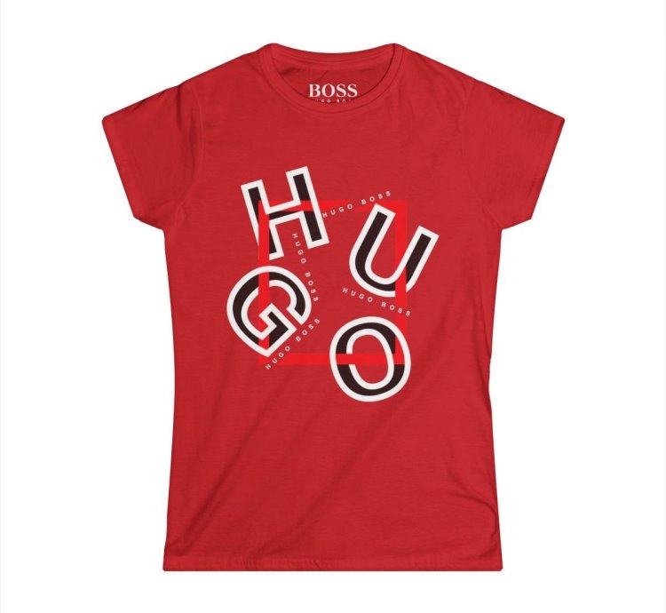 Hugo Boss Shirt Women's Softstyle Tee S to 2XL Red