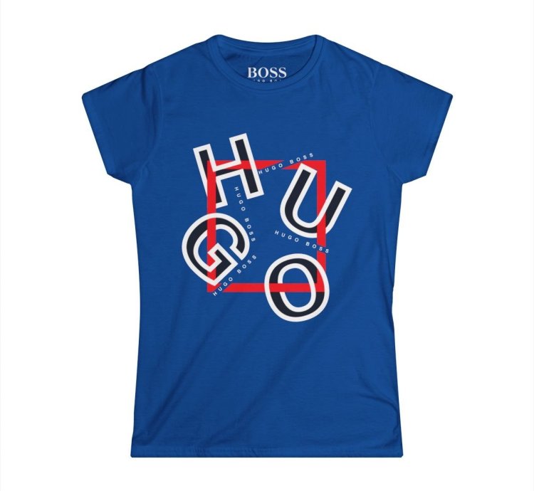 Hugo Boss Shirt Women's Softstyle Tee S to 2XL Royal Blue