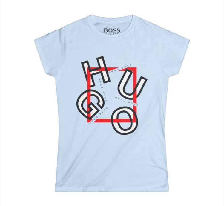 Hugo Boss Shirt Women's Softstyle Tee S to 2XL Light Blue