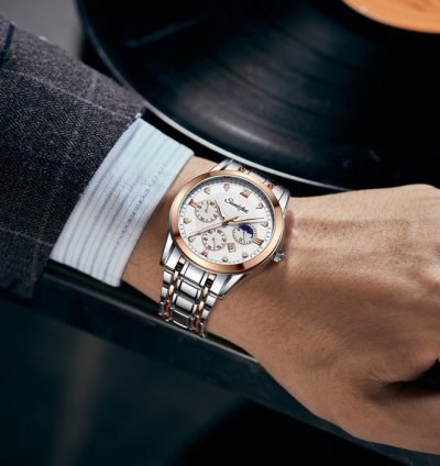 SUNLIFEX Original Luxury Stainless Steel Waterproof Men's Watches