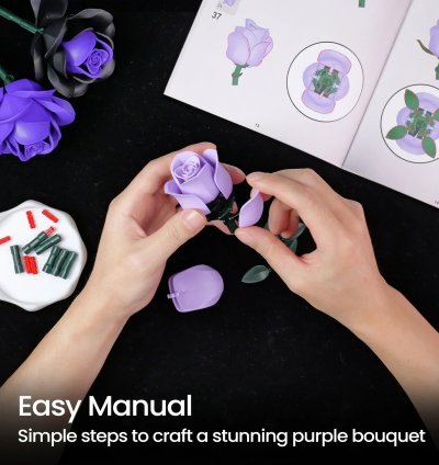 Purple Rose Botanical Building Block Set