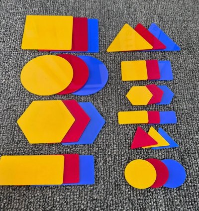 Montessori Math Didactic Materials Kids Translucent Geometric Shape