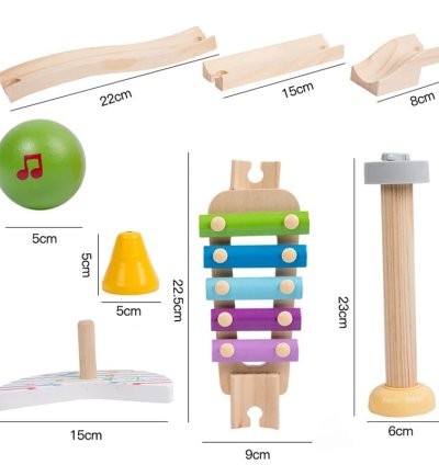 Children Music Tracking Ball Wooden Blocks Toys Montessorri Sensory Tracking Ball