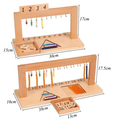 Montessori Mathematics Material Pearls Learning Toys Beaded Symbols Trays Decimal Educational