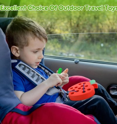 Wooden Lacing Toys for Toddlers Plane Activities Car Travel
