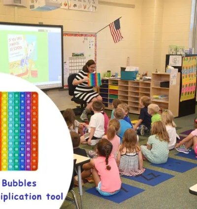 Digital Multiplication Table Montessori Push Bubble Kids Toy Arithmetic Teaching