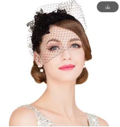 Black White Fascinators Hat With Veil Ladies