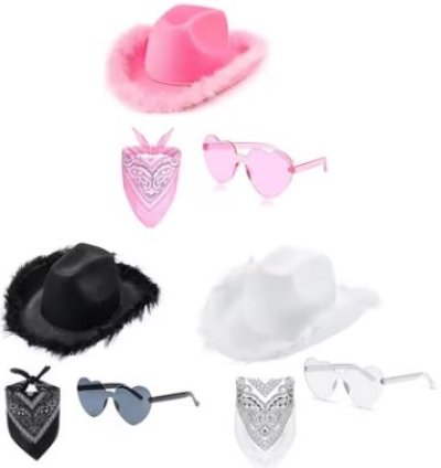 Cowboy Hat Glasses Bandana Set