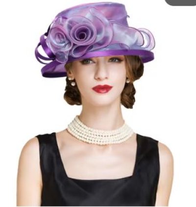 Summer Purple White Church Hats