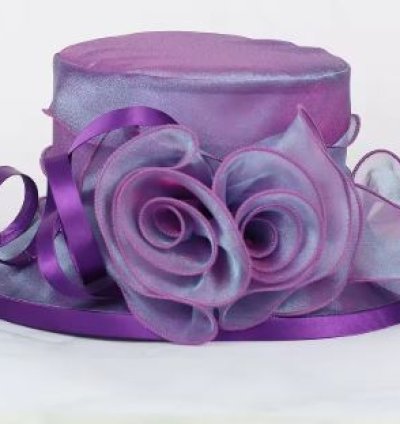 Summer Purple White Church Hats